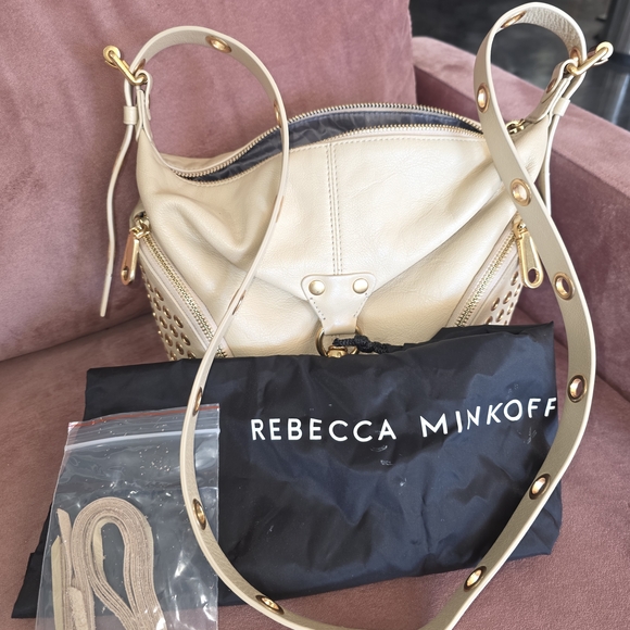 Rebecca Minkoff Cream Shoulder Bag with Gold Accents - Picture 4 of 7